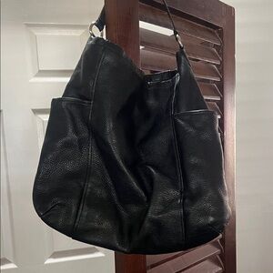 Elegant Black Leather Tote Bag